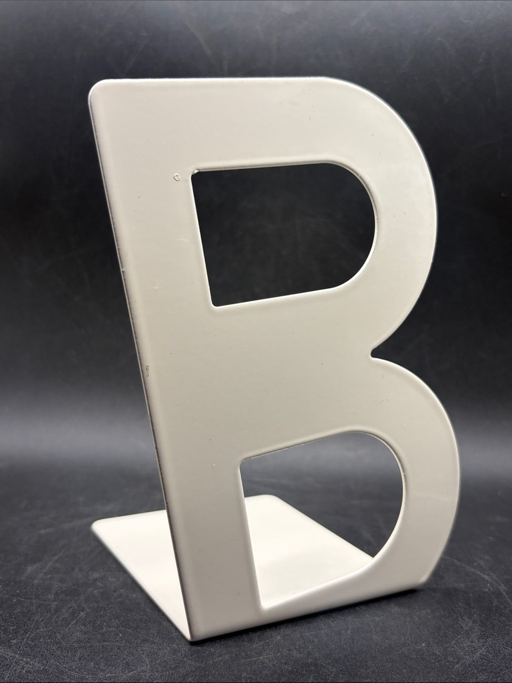 IKEA Billy Letter B Bookend Slanted Metal White Tone Minimalist Shelf Decor